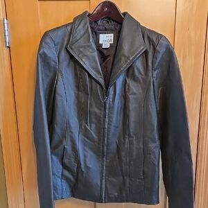 east 5th Dark Green Leather Jacket